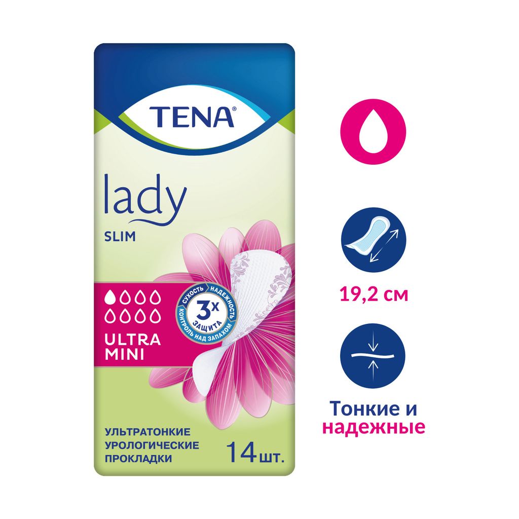 Прокладки урологические Tena Lady Slim Ultra Mini, прокладки урологические, 1 капля, 28 шт.