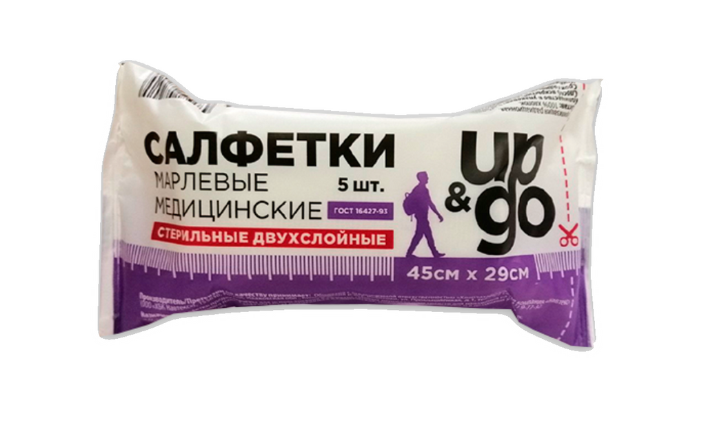 фото упаковки Салфетки марлевые UP&GO