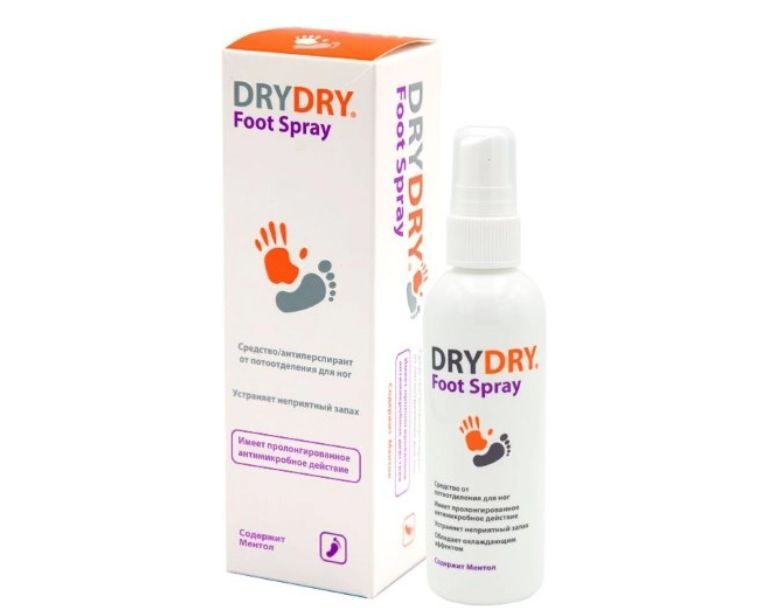 фото упаковки Dry Dry Foot Spray спрей для ног, спрей, 100 мл, 1 шт. фото упаковки Dry Dry Foot Spray спрей для ног