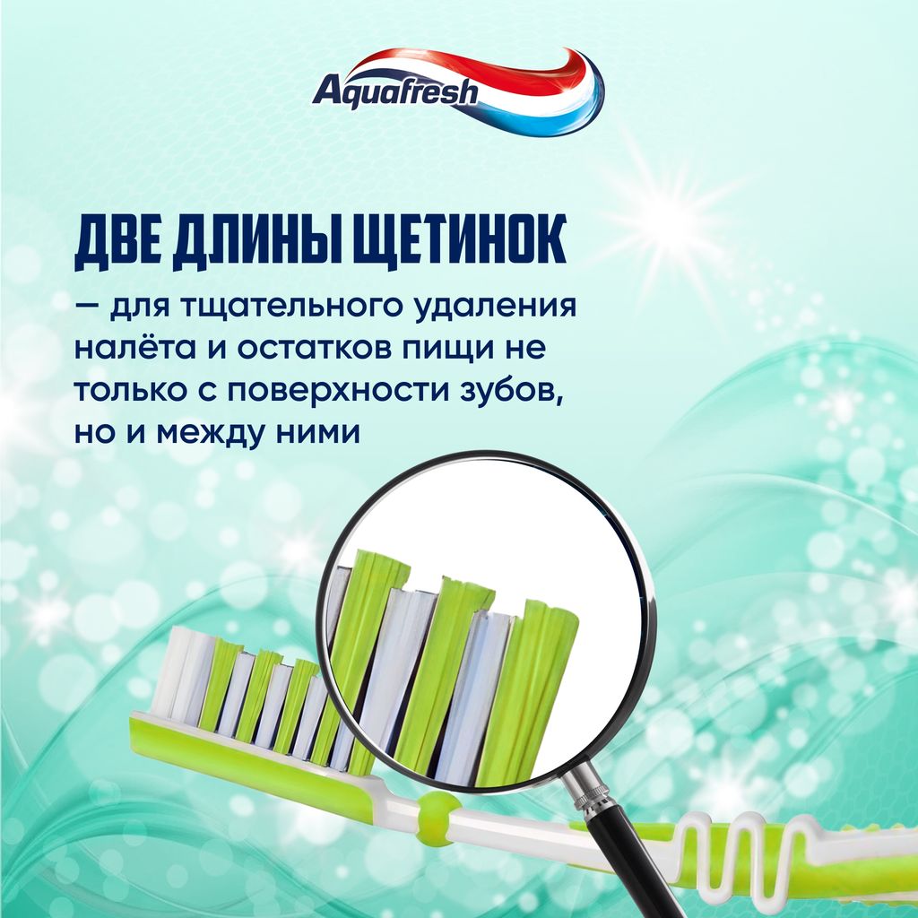 Aquafresh Инбитвин клин Зубная щетка, щетка зубная, средней жесткости, 1 шт.