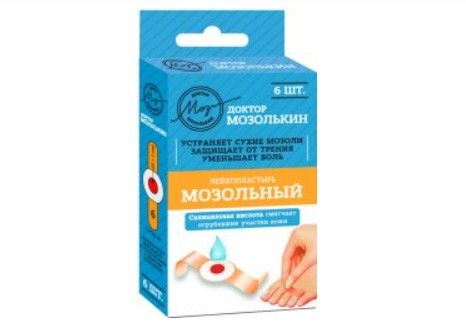 Доктор Мозолькин Пластырь мозольный, пластырь, 6 шт.