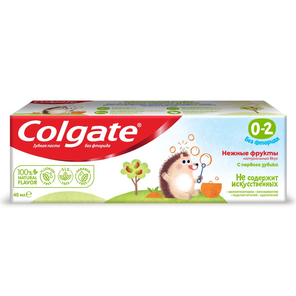 Colgate Детская зубная паста Нежные фрукты, с 0 до 2 лет, без фторида, 40 мл, 1 шт.