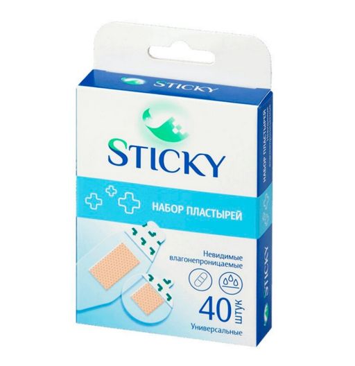 Sticky Пластырь влагостойкий невидимый набор, универсальные, 40 шт.
