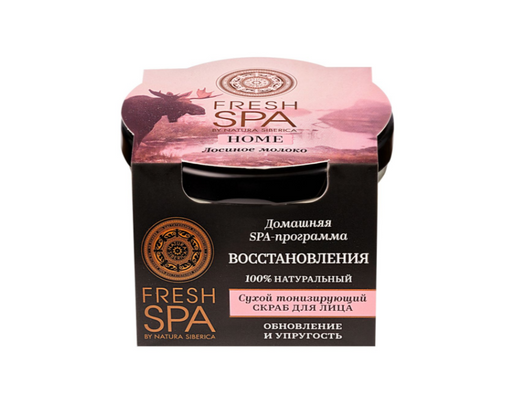 Natura Siberica Fresh Spa Home Сухой скраб для лица Лосиное молоко, тонизирующий, 70 г, 1 шт.