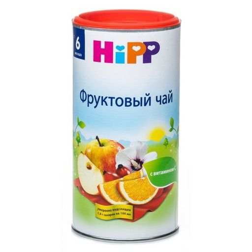 Чай Hipp Фруктовый, с 6 месяцев, чай быстрорастворимый, 200 г, 1 шт.