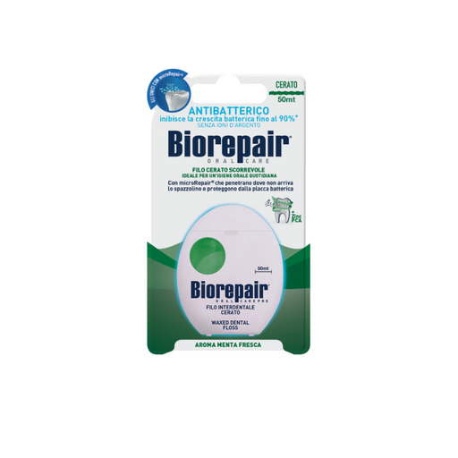 Biorepair Зубная нить вощеная скользящая, 50 м, нить зубная, 1 шт.