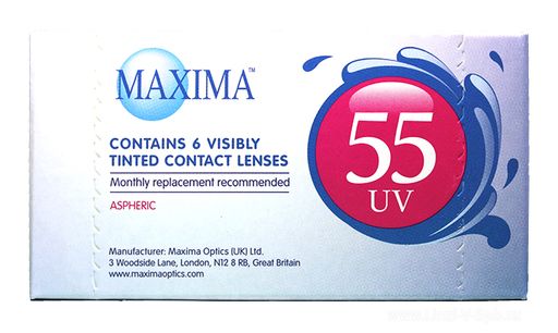 Maxima 55 UV Контактные линзы плановой замены, BC=8.6 d=14.2, D(-2.25), 6 шт.