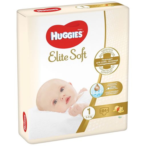 Huggies Elite Soft Подгузники детские , р. 1, 3-5 кг, 84 шт.