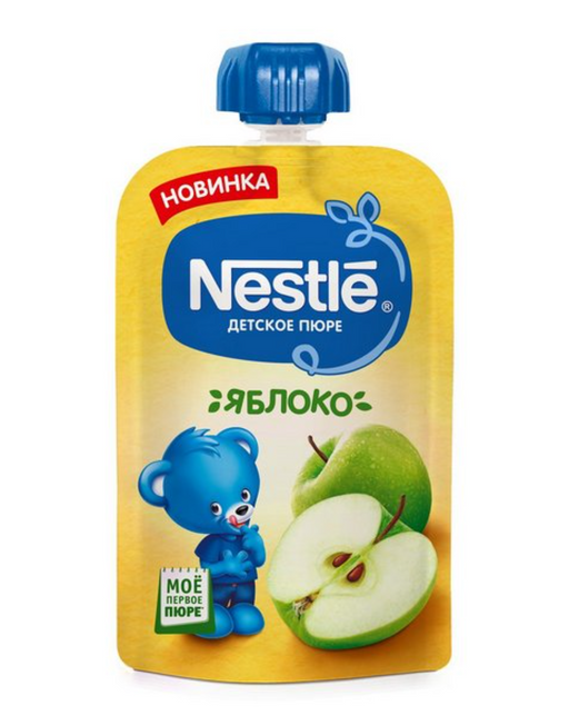 Nestle Фруктовое пюре Яблоко, для детей с 4 месяцев, пюре, 90 г, 1 шт.