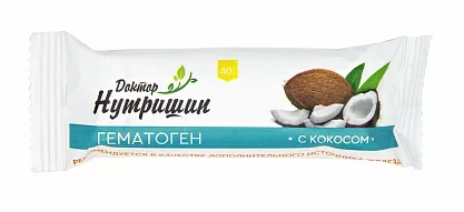 Доктор Нутришин Гематоген кокос, 40 г, 1 шт.